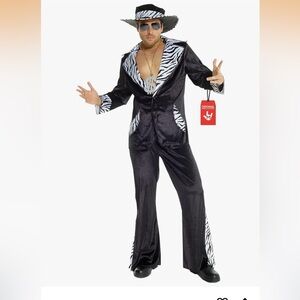 NWOT Men's Three Piece Pimp Costume | Pants | Jacket| Hat X-Large